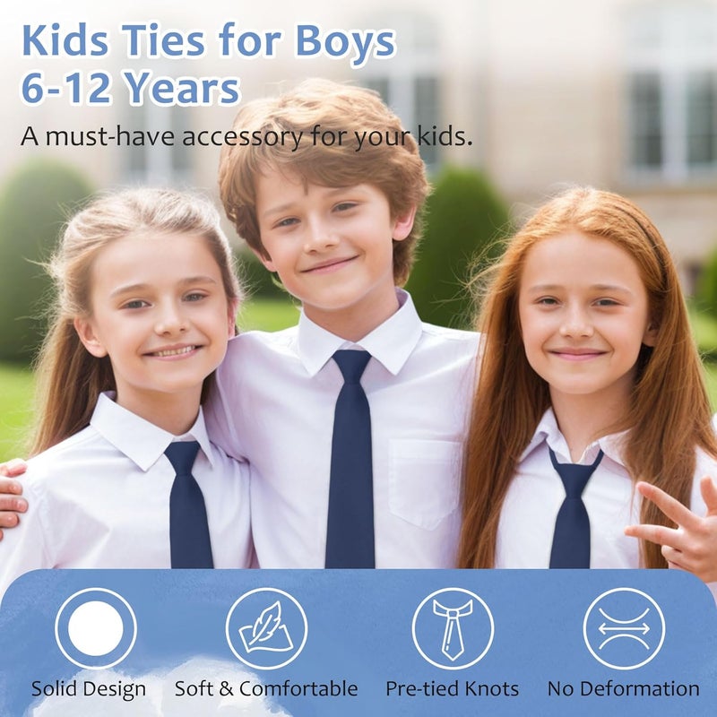 LJBFNN Store Ties for Boys Kids, Pre-Tied Clip on Tie Stripe Neckties for School Uniforms Graduation Wedding Parties Cosplay Causal - Image 4